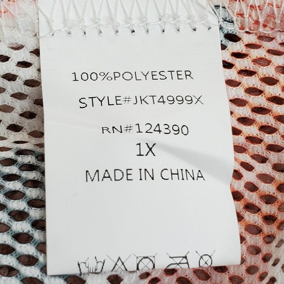 Touch Me Orange Camouflage Mesh Stretch Outerwear SZ 1X - Picture 7 of 8